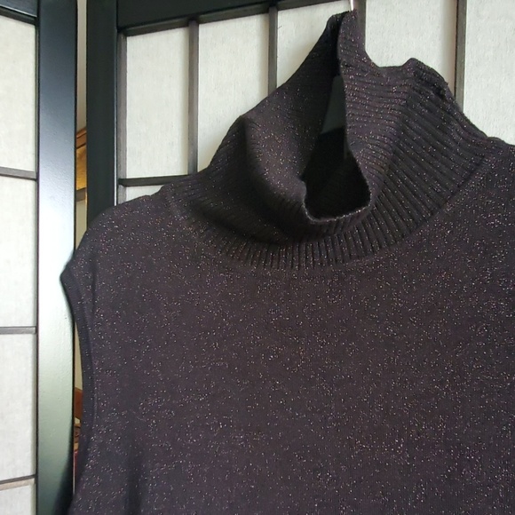 Kate hill 1x black sparkly turtleneck sleeveless - Picture 4 of 8